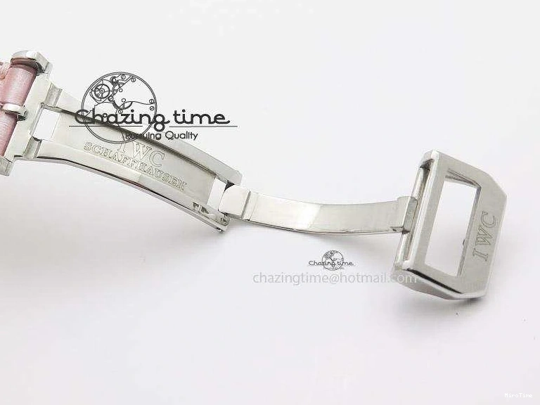 MIROTIME 0311 Portuguese 40mm Chrono SS Pink MOP Dial on Pink Leather Strap A Reliable 7391